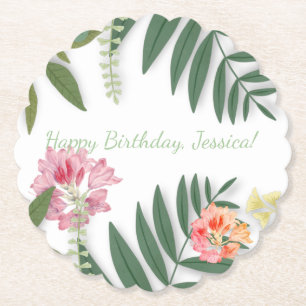 Tropical Floral  Paper Coaster