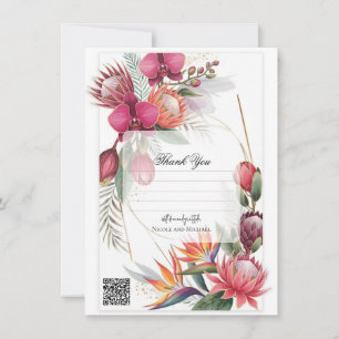 Tropical Floral Paradise Botanical Gold Wedding Invitation