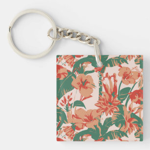 Tropical Floral Paradise Keychain