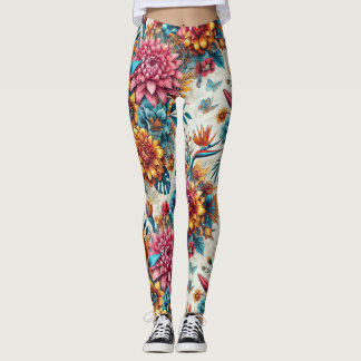 Tropical Floral Paradise Leggings
