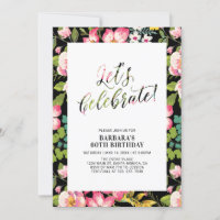 Tropical Floral Pattern Adult Birthday Party