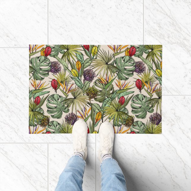 Tropical Floral Pattern Doormat (Indoor)