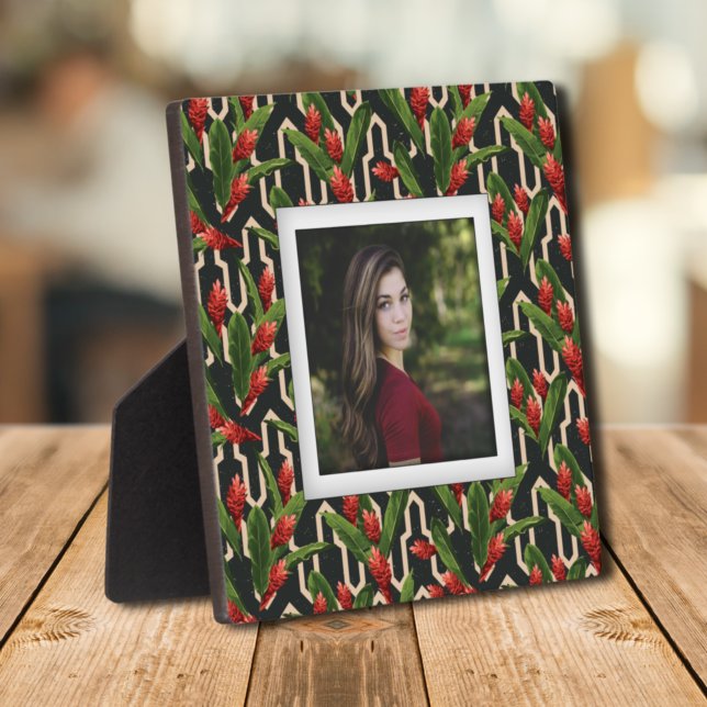 Tropical Floral Pattern Frameless Photo Easel Back Plaque (Tropical Floral Pattern Frameless Photo Easel Back Plaque)