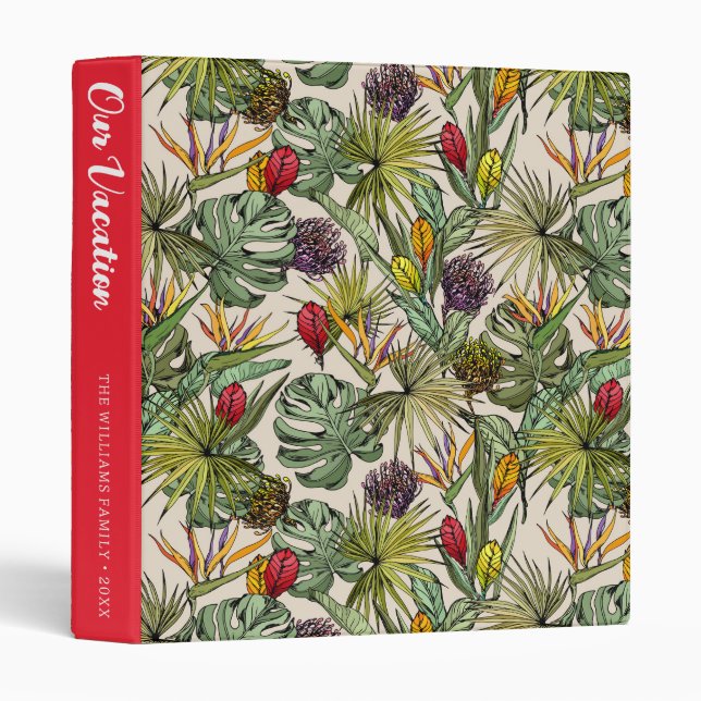Tropical Floral Pattern | Our Vacation Binder (Front/Spine)