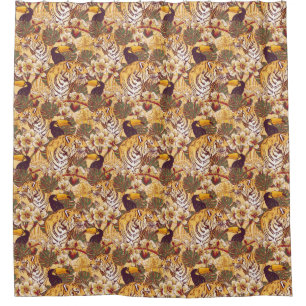 Tropical Floral Pattern With Tiger
