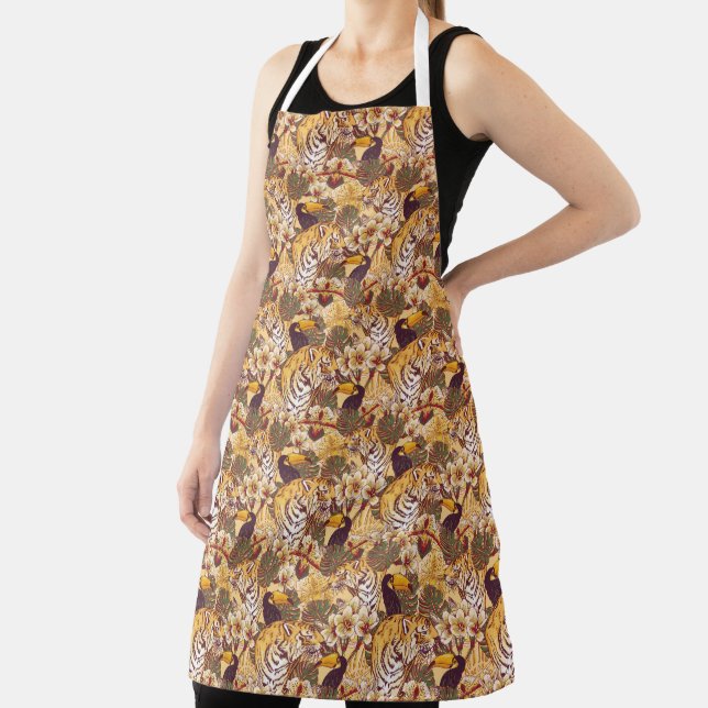 Tropical Floral Pattern With Tiger Apron (Insitu)