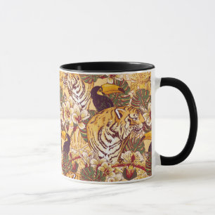 Tropical Floral Pattern With Tiger Mug