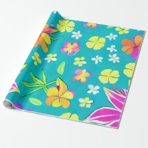 Tropical Floral Pattern Wrapping Paper