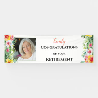 Tropical Floral Photo Retirement Banner