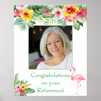 Tropical Floral Photo Retirement Poster