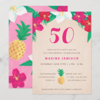 Tropical Floral & Pineapple 50th Birthday Party