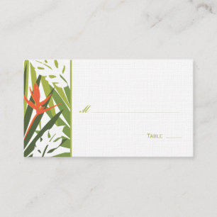 Tropical Floral Place Card - Green and Orange