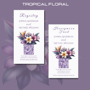 Tropical Floral -Registry-Honeymoon Business Card