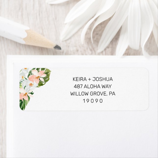 Tropical Floral Return Address Label (Insitu)