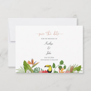 Tropical Floral Save the Date Card