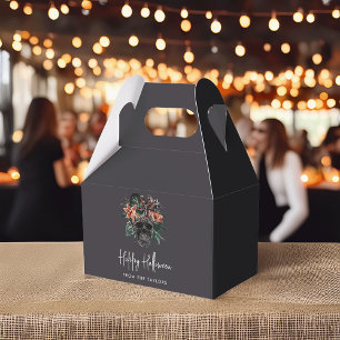 Tropical Floral Skull Halloween Favor Box