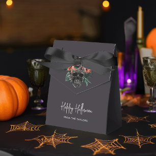 Tropical Floral Skull Halloween Favor Box