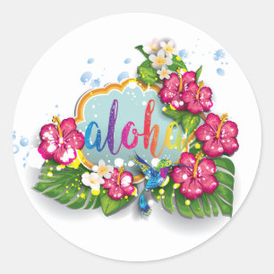 Tropical Floral Summer Aloha sticker