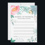 Tropical Floral Summer Bridal Shower Advice Card<br><div class="desc">Mint,  pink and yellow exotic summertime bridal shower advice for bride cards featuring peonies,  eucalyptus,  rosehips,  succulent,  lisianthus and menthol leaves.</div>