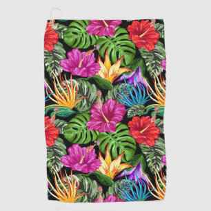 Tropical Floral Summer Mood Pattern Golf Towel
