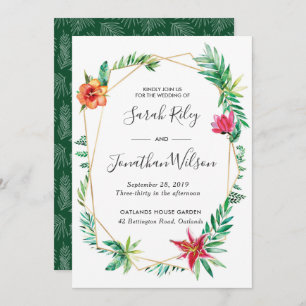 Tropical Floral Terrarium Wedding invitation