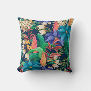Tropical Floral Throw Pillow