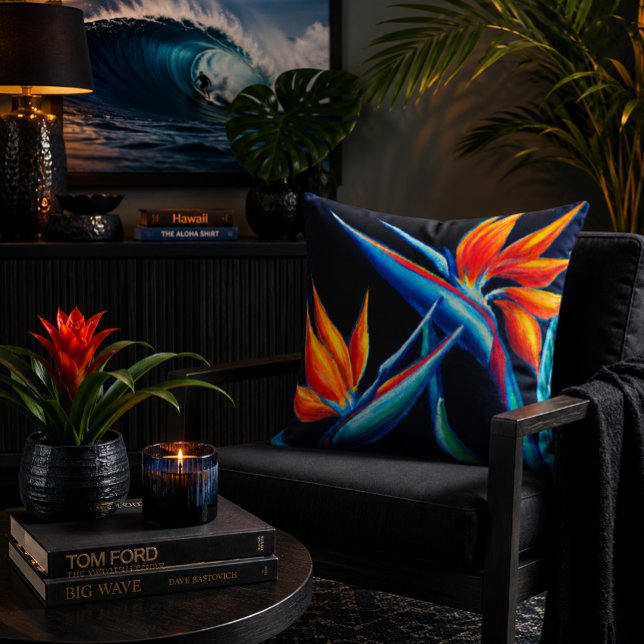 Tropical floral throw pillow (Creator Uploaded)
