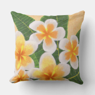 Tropical floral throw pillow