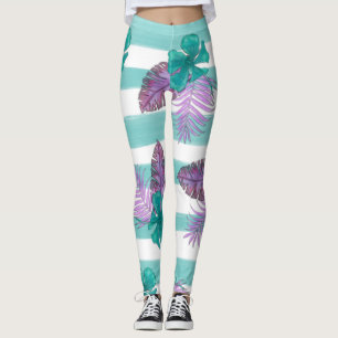 Tropical Floral Umbrella Leggings