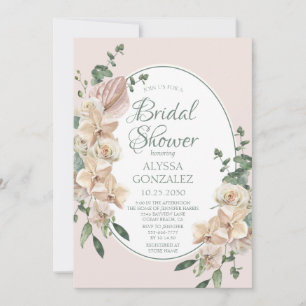 Tropical Floral Watercolor Bridal Shower Invitation