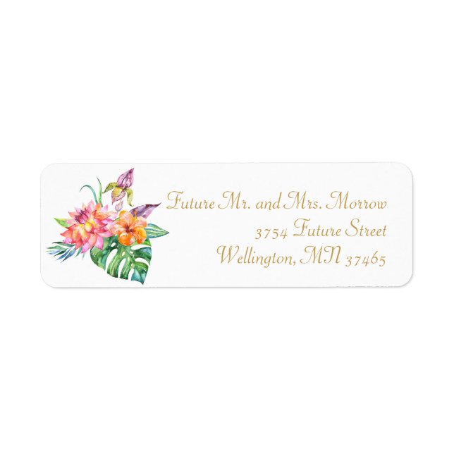 Tropical Floral Watercolor Chic Summer Bouquet (Front)