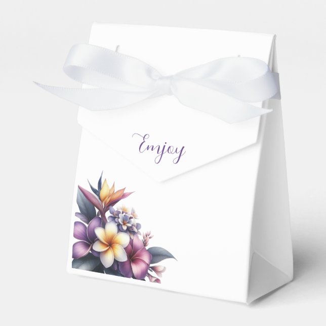 Tropical Floral-Wedding  Favor Box (Front Side)