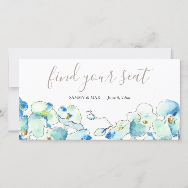Tropical Floral Wedding Find Your Seat Sign (Front)