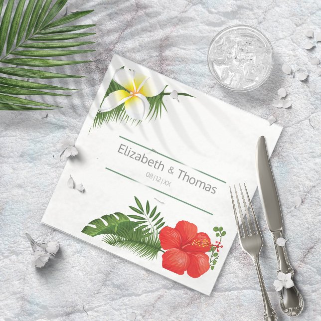 Tropical Floral Wedding ID475 Napkin (Creator Uploaded)