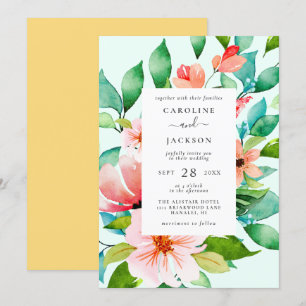 Tropical Floral Wedding Invitation
