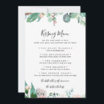 Tropical Floral Wedding Kissing Menu Game Card<br><div class="desc">This tropical floral wedding kissing menu game card is perfect for a modern wedding reception. The design features illustrated white,  yellow,  pink,  blush flowers with beautifully watercolor green leaves,  inspiring elegance.</div>