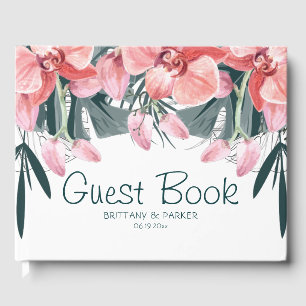 Tropical Floral Wedding Personalized Guest Book