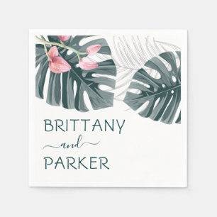 Tropical Floral Wedding Personalized Napkin