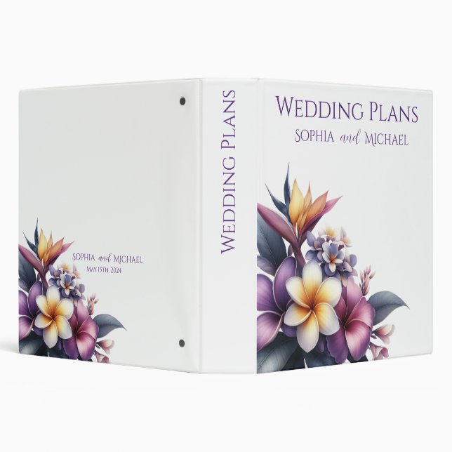 Tropical Floral -Wedding Plans- Binder (Background)