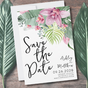 Tropical Floral Wedding Save The Date
