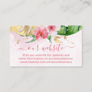 Tropical Floral Wedding Website Enclosure Card
