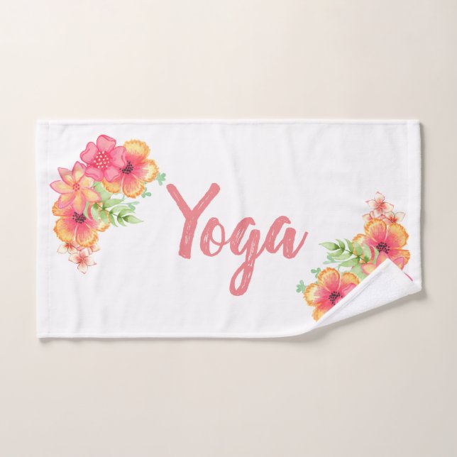 Tropical Floral Yoga Exercise Hand Towel (Hand Towel)