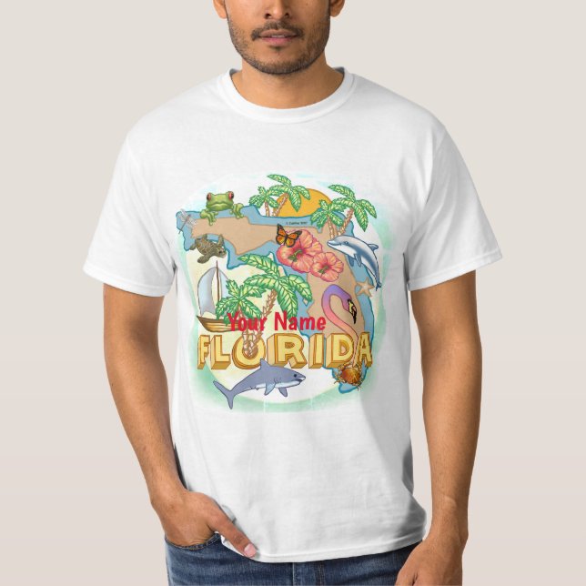 Tropical Florida custom name  t-shirt (Front)