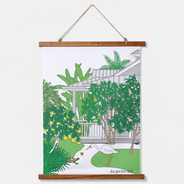 Tropical Florida House Hanging Tapestry (Front)