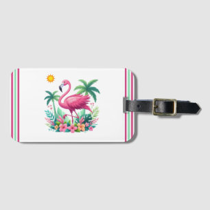 Tropical/Florida pink flamingo Luggage Tag