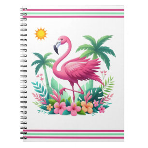 Tropical/Florida pink flamingo Notebook