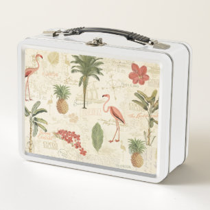 Tropical Floridian Pattern Metal Lunch Box