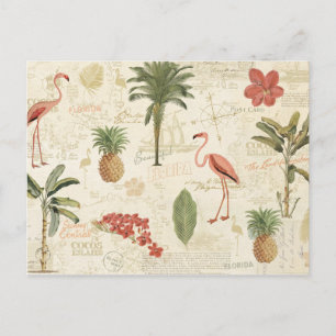 Tropical Floridian Pattern Postcard