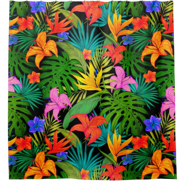 Tropical flower and palm leaf Hawaiian colourful  (Front)