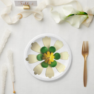 Tropical Flower Floral Spring Summer Wedding Paper Plate